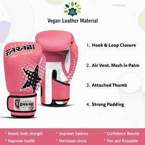 Guantes de boxeo personalizados Farabi para niños, guantes de boxeo de cuero PU al por mayor, guantes juveniles de cuero sintético con correa de velcro, guantes de muay thai. - Product Image 5