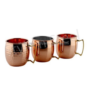 Taza con asas doradas chapadas en cobre, productos en oferta, taza de mula de Moscú de acero inoxidable con chapado en oro - Product Image 2