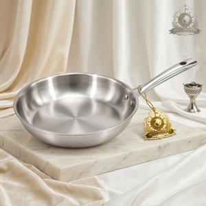 Premium Polished Stainless Steel Frying <b>Pan</b> Heavy Duty Skillet Commercial Kitchen Induction Cooking <b>Pan</b> Wholesale Cookware - Product Image 1
