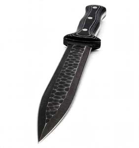 Outil utilitaire extérieur en acier à haute teneur en carbone forgé à la main avec manche en G10 noir - Product Image 4