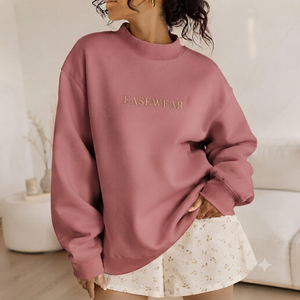 Women's Relaxed Oversized Mockneck Sweatshirt Premium Cotton Blend <b>Long</b> Sleeve Pullover Fashion <b>Wardrobe</b> Essential - Product Image 1