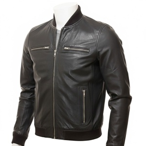 Hot Sales Custom Winter Plus Size Men's Leather Stylish Jackets Outdoor Men Zip up Fashion Leather Jackets for Men - Product Image 1
