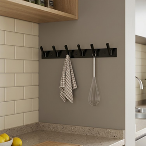 Premium <b>Black</b> Coat Hanger Rack Wall Mounted Heavy Duty Metal <b>Hook</b> Organizer for Entryway Bedroom Bathroom Kitchen Clothes hanger - Product Image 2