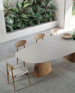Juego de Mesa de Comedor de Teca Moderno, Muebles Contemporáneos Minimalistas para Villa, Resort, Hotel e Interiores de Lujo - Product Image 2