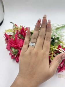 Trendy Brass Silver Plated Handmade <b>Spinner</b> <b>Ring</b> Rotating Anxiety Band Rope Design - Product Image 4