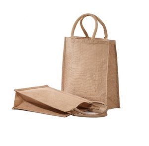 Eco Reusable Jute Beach Bag with Custom Logo Women's Laminated Grocery Promotional Hand Tote Handmade <b>Handbags</b> - Product Image 2