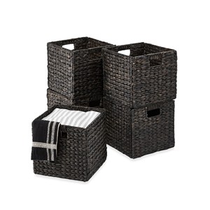 Cesta de Almacenamiento de Jacinto de Agua Tejida a Mano, Plegable para Ropa Sucia, Cesta Organizadora Rústica para Decoración del Hogar, Dormitorio, Sala de Estar - Product Image 2