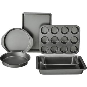 6-Piece Nonstick Carbon Steel <b>Bakeware</b> Set Oven Safe Easy Release 16.25 X 11.75 X 6 for Cake Muffin Cookie Loaf Pans - Product Image 1