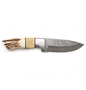 Handcrafted Patterned Steel Drop-Profile <b>Craft</b> <b>Tool</b> Bone & Stag Handle Executive Display Piece - Product Image 3