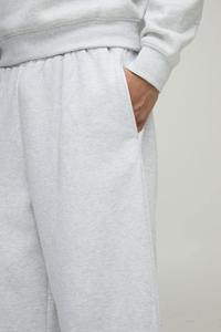 High Quality <b>Men's</b> <b>White</b> Wide Leg Sweatpants Elastic Waist Casual Cotton <b>Trousers</b> With Flame Logo Print Autumn Wear - Product Image 2