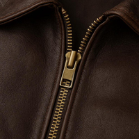 Blouson Bomber en Cuir Véritable de Mouton Fabric Studio – Classique, Respirant, Écologique, pour Moto et Hiver, Modèle Homme