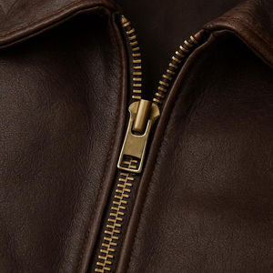 Chaqueta de Cuero Estilo Bomber Fabric Studio, Piel de Vacuno Genuina, Clásica, para Motociclismo, Ecológica, Transpirable, de Invierno, para Hombre - Product Image 3