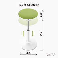 Tabouret de bar pour bureau à domicile Tabouret assis-debout Chaise ergonomique Fauteuil de bureau Mécanisme d'inclinaison