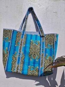 <b>Vintage</b> Lightweight Solid Color Cotton Quilted <b>Tote</b> <b>Bag</b> Handmade Zipper Shoulder Reusable Shopping Travel Market Everyday Carry - Product Image 1