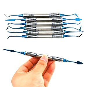 BAFA Juego de 6 Espátulas Manuales para Relleno de Resina Compuesta en Odontología, Mango Grueso, Cabeza Recubierta de Titanio, Herramienta de Relleno, Instrumentos Dentales - Product Image 1