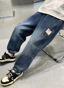 Pantalones Vaqueros de Mezclilla para Niños, Primavera-Otoño, Estilo Desgastado, Color Blanco, Corte Ajustado, 100% Algodón Ecológico, Tallas Grandes, Transpirables - Product Image 6