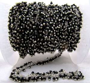 Chaîne de grappes pendante en spinelle noire, perles rondes, style simple - Product Image 1