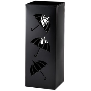 Porte-parapluies d'intérieur moderne en acier inoxydable noir de haute qualité, artisanat métallique, double face, grande capacité, pour la décoration de la maison - Product Image 1