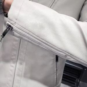 Chaquetas de Cuero para Hombre, Estilo Popular de Otoño, Chaqueta de Cuero para Hombre al por Mayor, Chaquetas de Cuero PU con Cierre Modernas y Elegantes para Hombre - Product Image 4