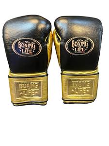 Gants de boxe professionnels en cuir de vachette à lacets, rembourrage épais à 4 couches, doigts entièrement protégés, évacuation de l'humidité - Product Image 2