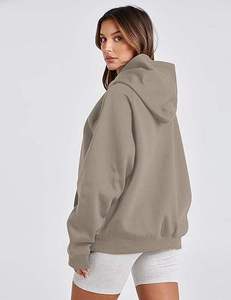 Sweat à capuche unisexe surdimensionné imprimé personnalisé, à manches longues, décontracté, coupe ample, couleur unie sur le devant - Product Image 6