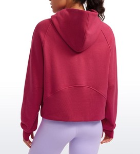 OEM <b>Women</b> Winter Quarter Zip Front Logo <b>Lightweight</b> Fleece Casual Pullover <b>Sweatshirt</b> Custom Design Wholesale Manufacturer - Product Image 4