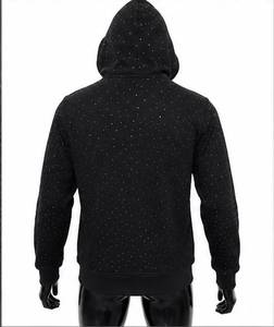 Sudadera con Capucha Negra para Hombre, Marca White Stitch, con Cierre, Diseño de Puntos, Corte Regular, Tejido de Poliéster, para Otoño - Product Image 4