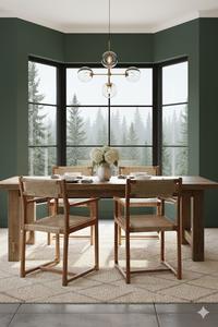 SOLOBEAT Eco-Friendly Modern Handmade Solid Wood & Natural <b>Rattan</b> Arm <b>Chair</b> for <b>Dining</b> Room Furniture Apartment Villa - Product Image 2