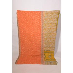 Bohemian Printed Cotton Kantha <b>Quilt</b> <b>Handmade</b> Vintage Gudri Reversible Eco-Friendly Bedcover Throw Blanket Home Decor - Product Image 2