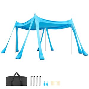 Tenda da Spiaggia UPF50+ Alta 2 Metri, Riparo Solare 3x3 Metri Pop-Up con Sacchi di Sabbia e Pali per Stabilità, Facile Protezione dal Sole - Product Image 1