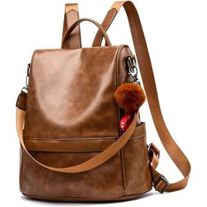 Sac à dos personnalisé en toile gaufrée imprimée et cuir véritable avec accents marron, design minimaliste, usage quotidien, 80g - Product Image 1