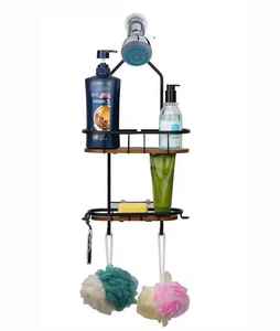 Premium Quality Space Saving Metal <b>Frame</b> Wooden Shelf for Bathroom Wall Storage and Home Decoration Available For Sale - Product Image 1