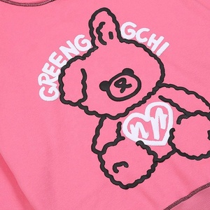 เสื้อฮู้ดพิมพ์ลายการ์ตูนหมีสีพื้นสไตล์ล่าสุดปี 2026 แบบยูนิเซ็กซ์ พิมพ์ลายพัฟฟ์  ขายส่งเสื้อฮู้ดพิมพ์ลายพัฟฟ์สำหรับผู้ชายแบบกำหนดเองได้ - Product Image 4