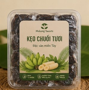 Traditional Vietnamese Banana Candy Soft Chewy Fruit Snack With Peanut <b>Ginger</b> Sesame - Product Image 1