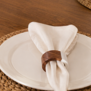 Premium Handcrafted Wooden Napkin Rings | Two Tone Round Napkin Holders for Wedding Dining <b>Table</b> Décor Holiday Party <b>Table</b> - Product Image 3