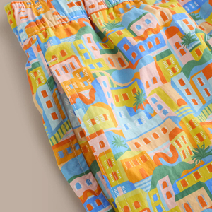 Shorts de bain imprimés pour hommes avec cordon de serrage, séchage rapide, décontractés, taille mi-haute, longueur courte, 100 % polyester - Product Image 2