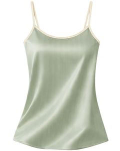 Ensemble pyjama personnalisé en satin vert sauge pour femme, comprenant un haut de pyjama et un short, vêtements de nuit doux en soie, ensemble deux pièces pour l'été avec nœud - Product Image 2
