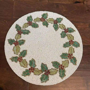 Embroidery Seed Beaded Placemat Hand-sewn Bead <b>Kit</b> Beadwork Pattern Set Seed Bead Stitching <b>Kit</b> <b>Weaving</b> Project - Product Image 5