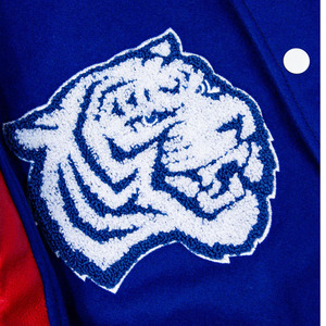 Custom Men's Wool Leather Letterman <b>Varsity</b> <b>Jacket</b> Winter High Street Style <b>Black</b> <b>Red</b> Embroidery Logos Patches Quick Dry - Product Image 4