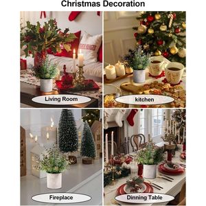 ต้นยูคาลิปตัสประดิษฐ์ขนาดเล็ก 2 ชิ้น พร้อมกระถาง สำหรับตกแต่งบ้าน ฟาร์มเฮาส์ โต๊ะกาแฟ ชั้นวางของ ห้องน้ำ - ต้นไม้ปลอม - Product Image 5