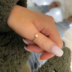 Puffy Heart Stackable <b>Rings</b> <b>Plain</b> Gold Minimalist 14K Solid Gold Wholesale Everyday Wear Dainty Elegant Simple Fine Jewelry Band - Product Image 6
