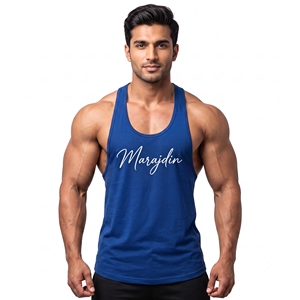 Custom Logo Mens Gym Tank Tops Bodybuilding Fitness <b>Vest</b> <b>Stringer</b> Sleeveless Workout Shirt Breathable Cotton Mens Sport Tank Top - Product Image 4