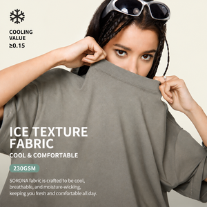 เสื้อยืด Sorona Cooling 230 กรัม ผ้าฝ้าย 74% ทรงโอเวอร์ไซส์ สตรีทแวร์ ป้องกันรังสียูวี UPF50+ แห้งเร็ว ระบายอากาศได้ดี ซึมซับเหงื่อ - Product Image 2