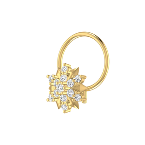 AJRETAIL 14K Gold Women's Classic Round Brilliant Cut Stellar Radiance Nose Pin Fine Piercing Jewelry - Product Image 4