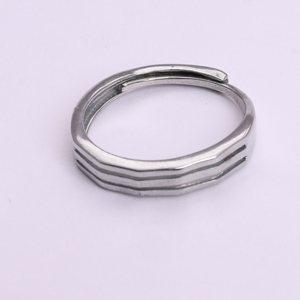 925 Sterling <b>Silver</b> Triple Stripe <b>Wave</b> Rhodium Fine <b>Ring</b> Daily Wear Band High Quality Handmade Wedding Wholesale Price Jewelry - Product Image 1