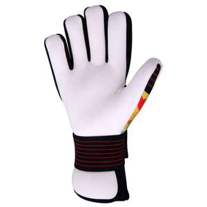 WARPRO INDUSTRY Red PU Leather Football Goalkeeper Gloves Full Finger Breathable Powerful Catch Pull-On Adjustable <b>Wrist</b> <b>Strap</b> - Product Image 2
