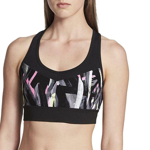 Soutien-gorge de sport respirant grande taille pour femme avec logo personnalisé (Spandex/Polyester) – Écologique, logo frontal, dentelle, maintien moyen – Vente en gros - Product Image 1