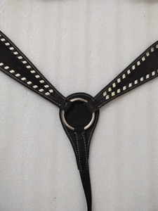 Ensemble de têtière, plastron et collier en cuir noir de qualité supérieure ADEEFA, toutes tailles, équipement équestre de haute qualité, prix de gros - Product Image 2