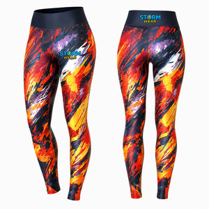 Leggings Deportivos de Cintura Alta con Estampado de Textura Personalizado, Pantalones de Yoga para Gimnasio, Leggings de Sublimación para Mujer, Leggings Ajustados para Práctica Deportiva - Product Image 4