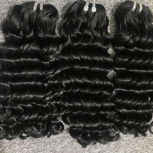 Extensiones de cabello humano crudo de onda profunda Natural vietnamita paquete trama 100g doble dibujado un cierre de tejido de cabello de donante - Product Image 2